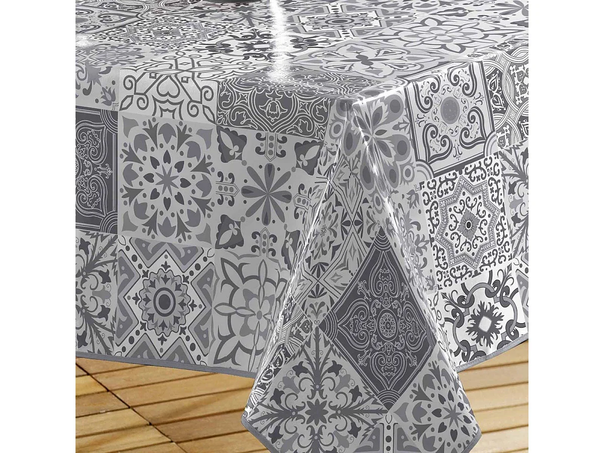 Nappe Toile Cirée "Persane" 140x240cm Gris