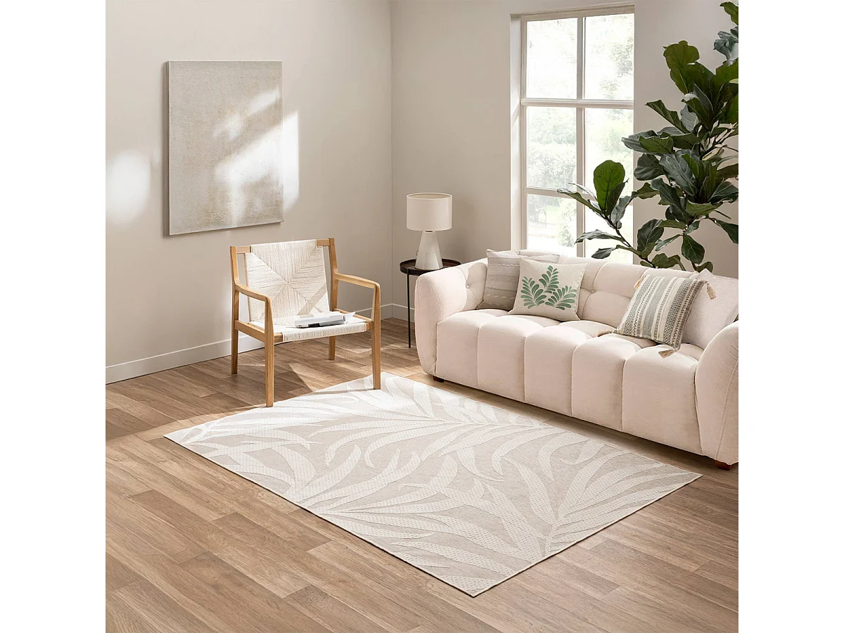 Tapis Déco Relief "Cancun" 140x200cm Naturel