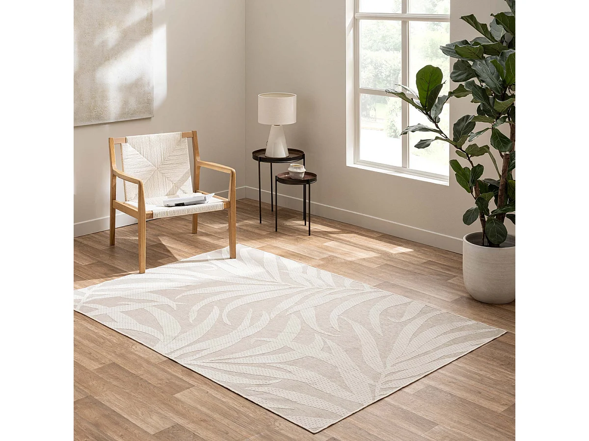 Tapis Déco Relief "Cancun" 140x200cm Naturel