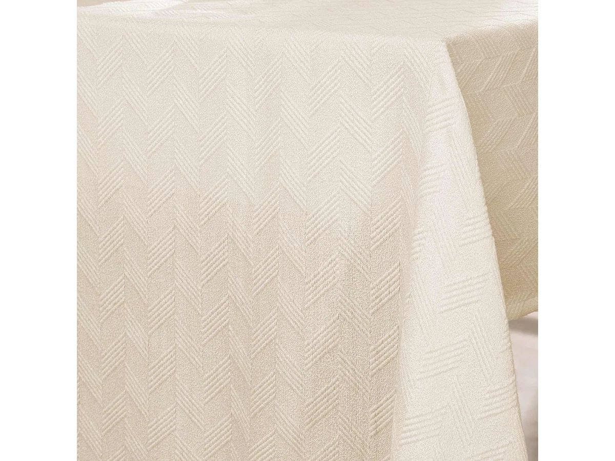 Nappe de Table Jacquard "Elyse" 140x240cm Naturel