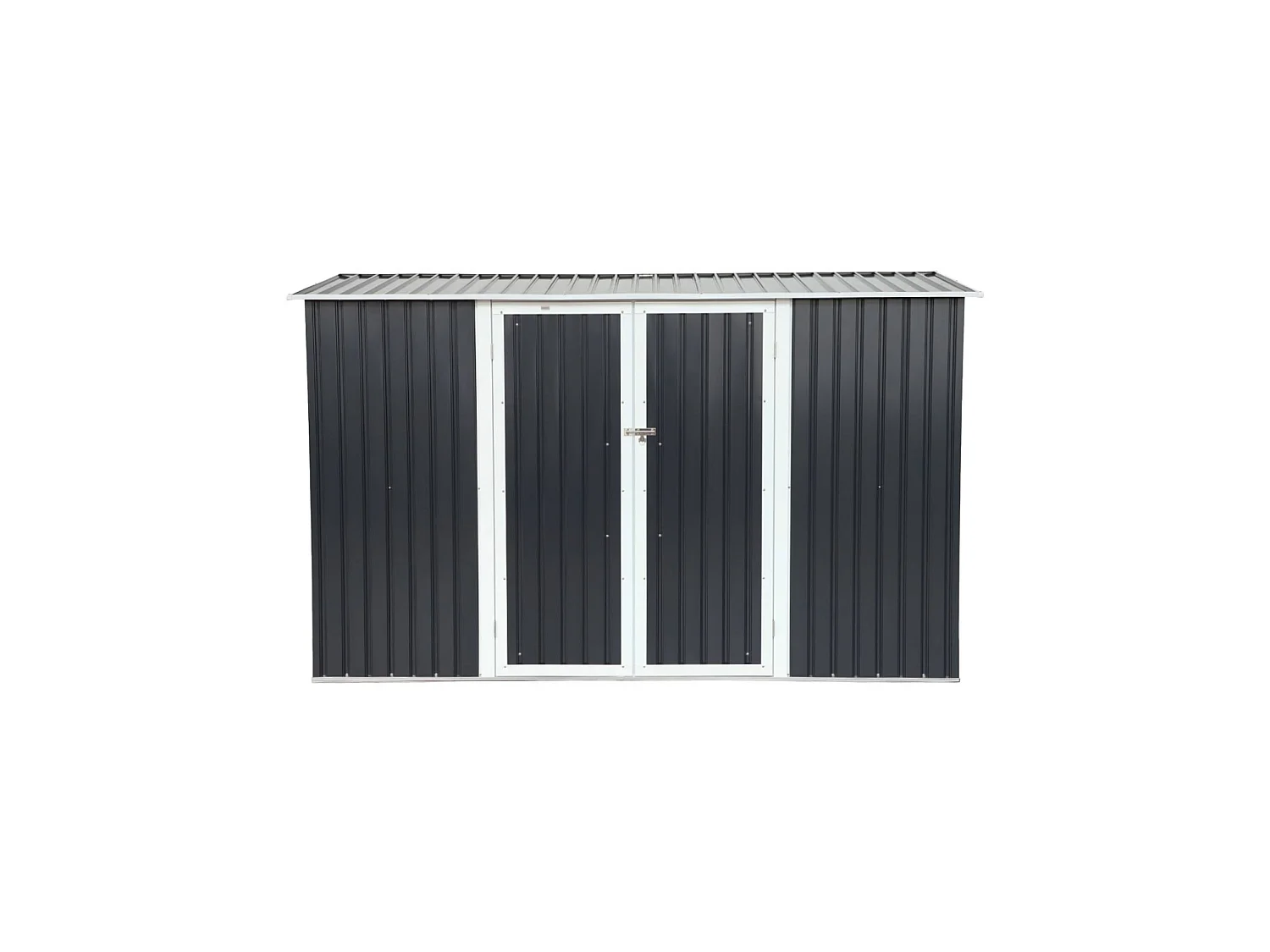 Abri de jardin à adosser acier galvanisé 2.57 m² avec kit d'ancrage anthracite et blanc - Vimeu