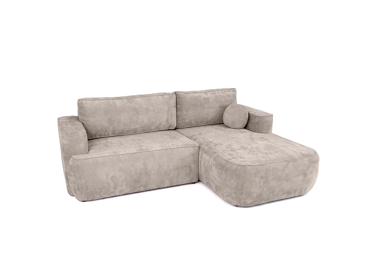 Narożnik Moon Mini z funkcją spania, tkanina Flow, prawy, taupe (01)