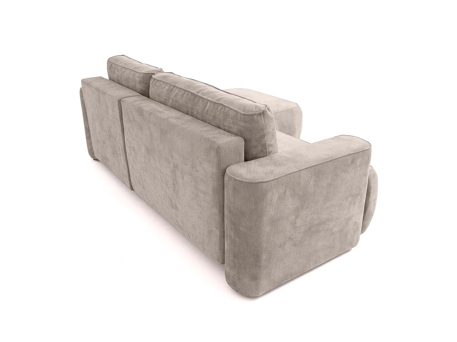 Narożnik Moon Mini z funkcją spania, tkanina Flow, prawy, taupe (01)