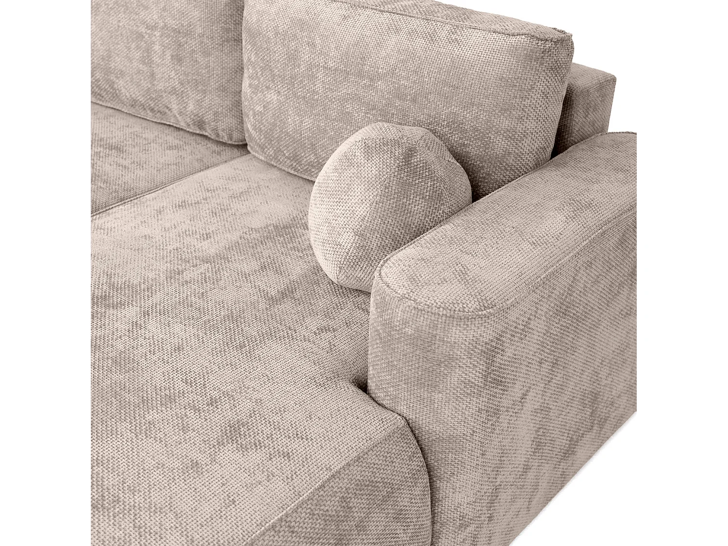 Narożnik Moon Mini z funkcją spania, tkanina Flow, prawy, taupe (01)