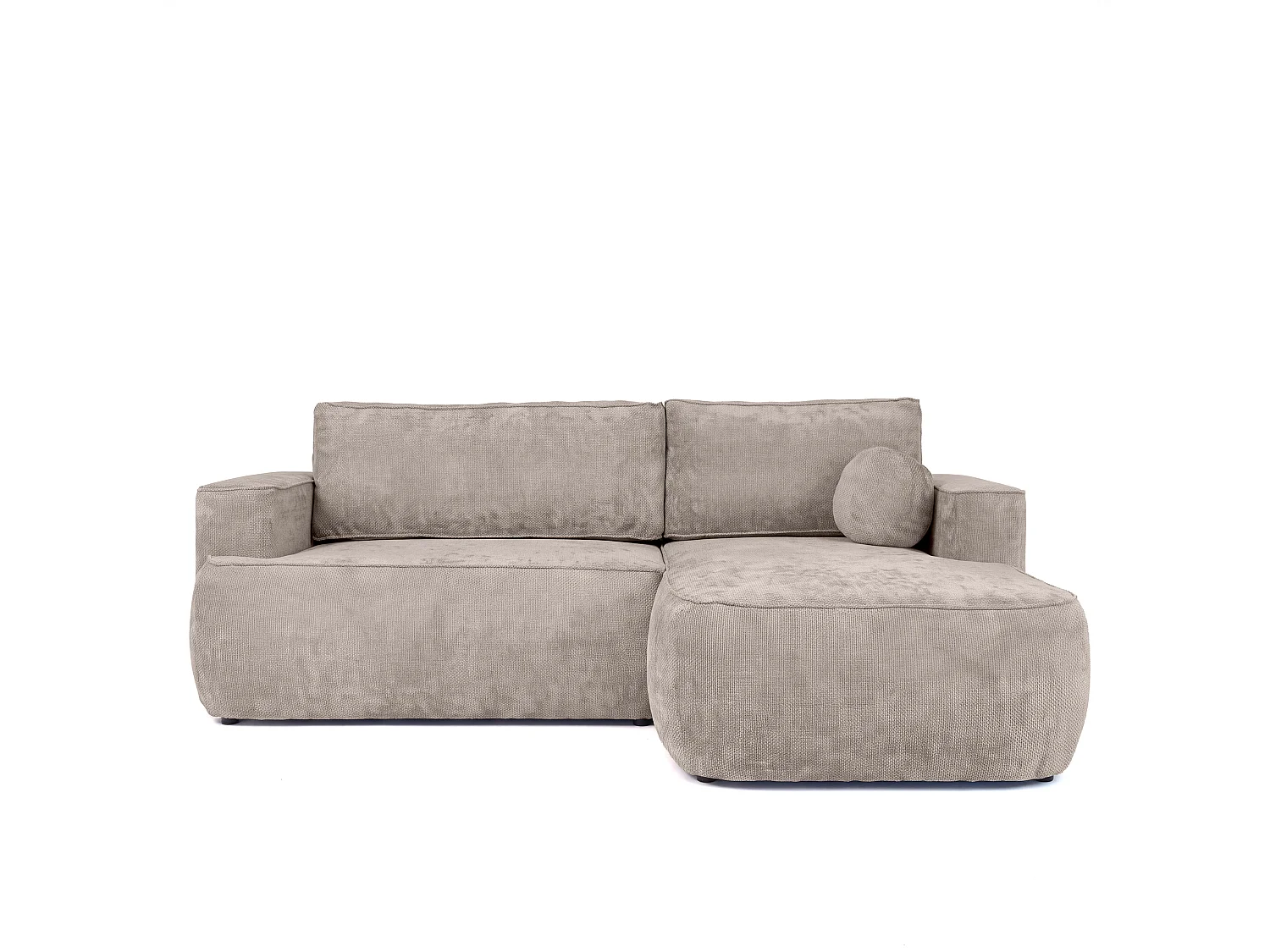 Narożnik Moon Mini z funkcją spania, tkanina Flow, prawy, taupe (01)