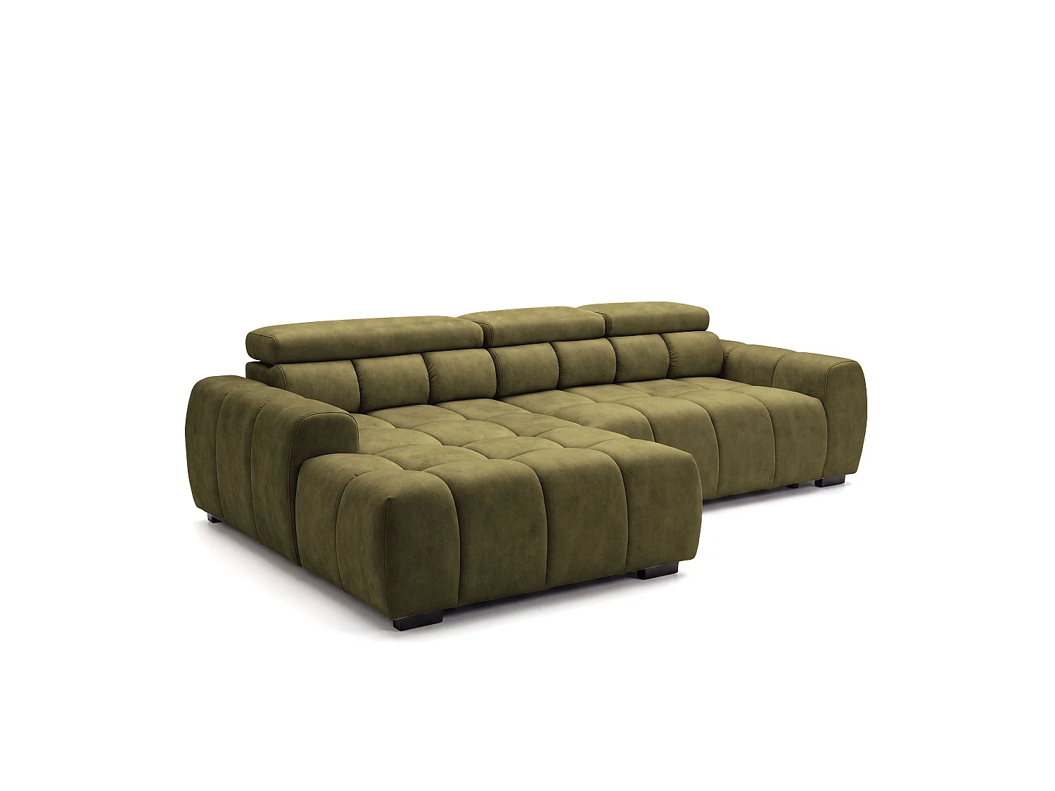 Aldo-Ecksofa mit Schlaffunktion, links, Stoff Salvador WR, grün (10)