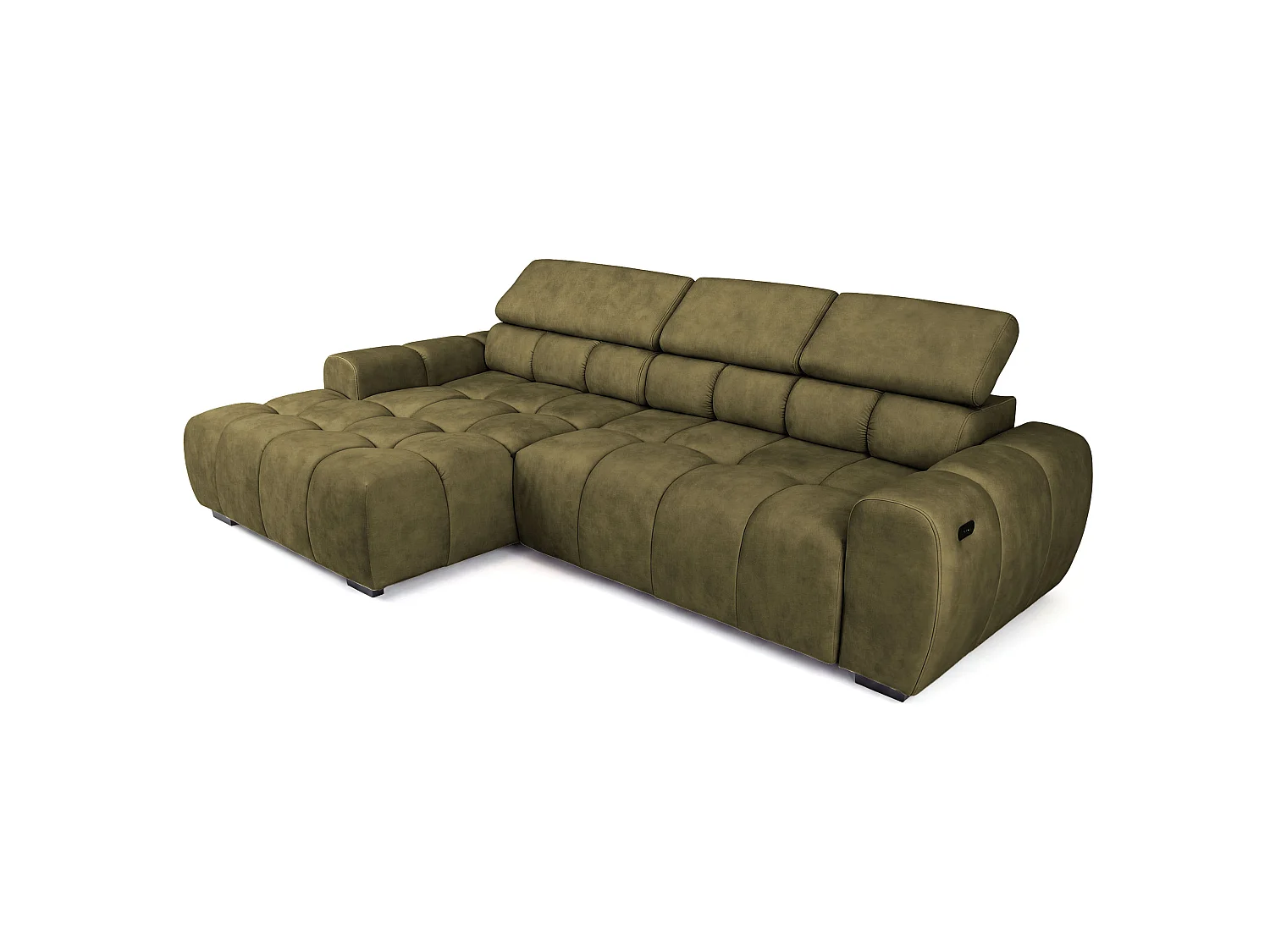 Aldo-Ecksofa mit Schlaffunktion, links, Stoff Salvador WR, grün (10)