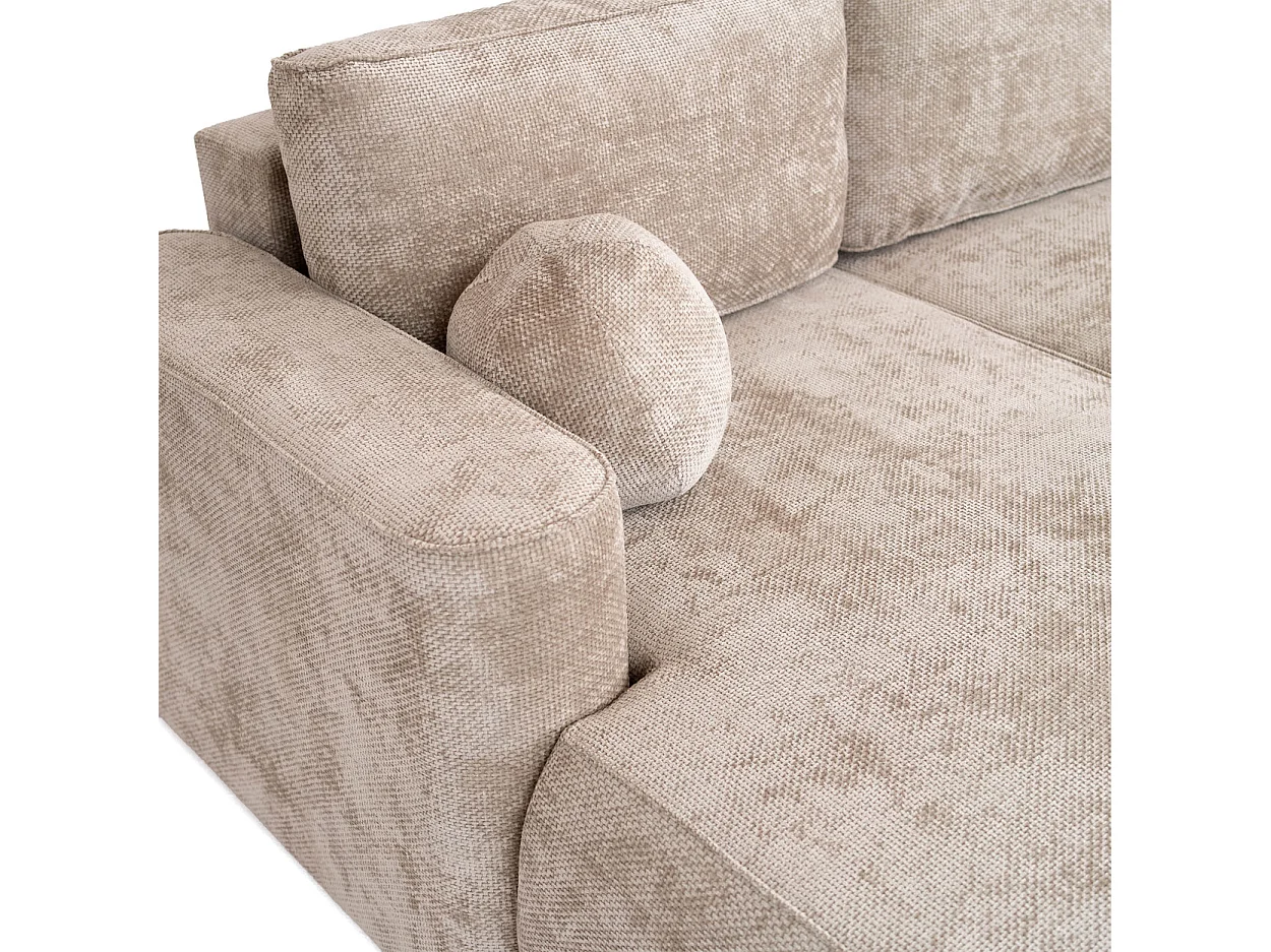 Moon Mini-Ecksofa mit Schlaffunktion, Stoff Flow, links, beige (02)