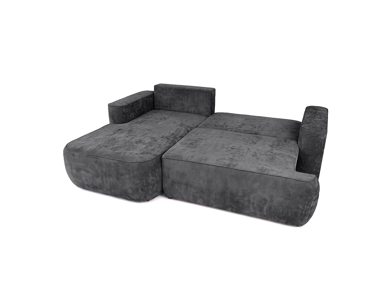 Moon Mini-hoekbank met slaapfunctie, Flow-stof, links, antraciet (21)