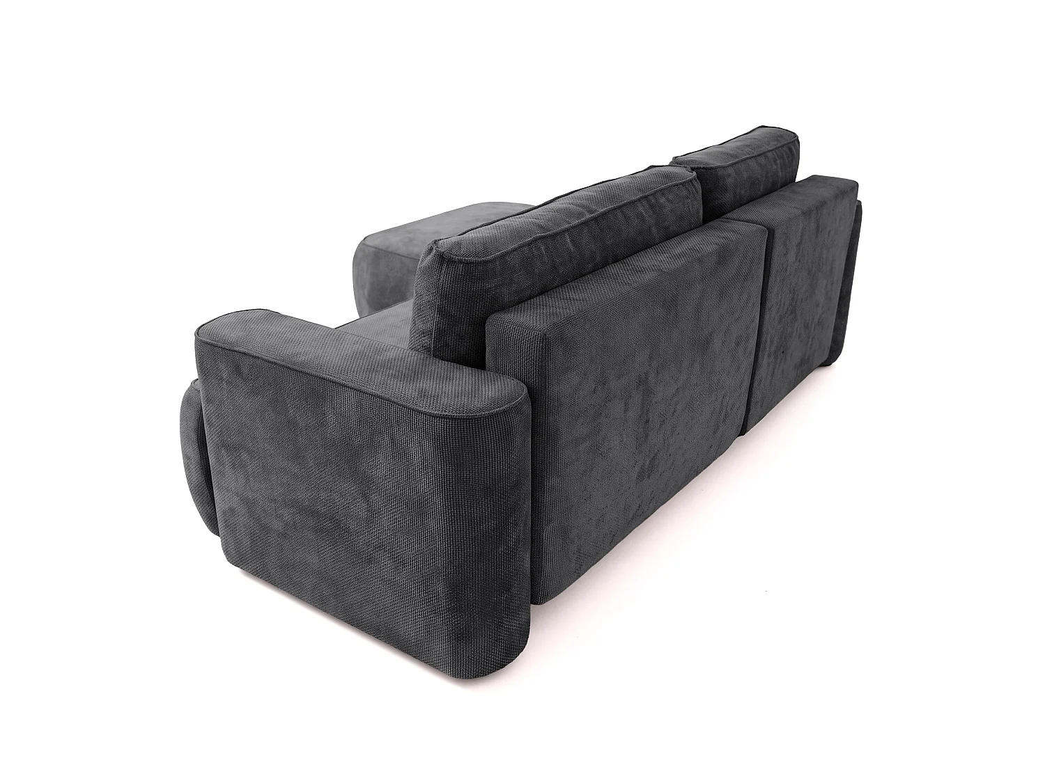 Moon Mini-hoekbank met slaapfunctie, Flow-stof, links, antraciet (21)