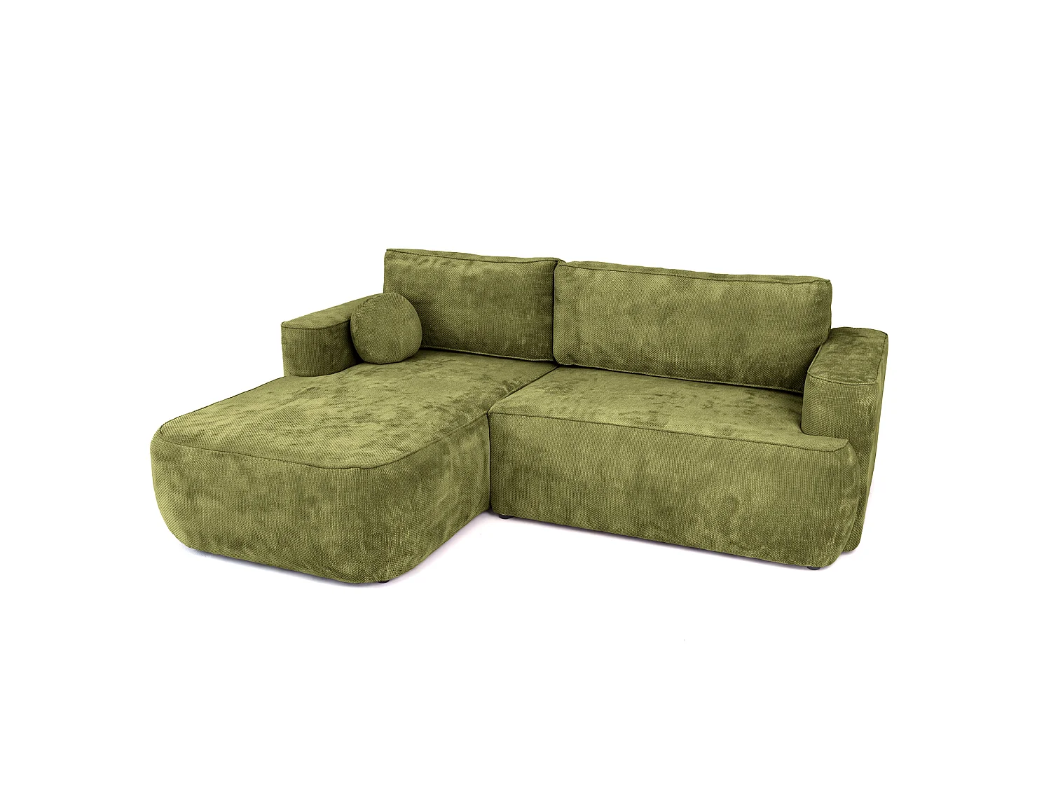 Moon Mini-hoekbank met slaapfunctie, Flow-stof, links, groen (12)