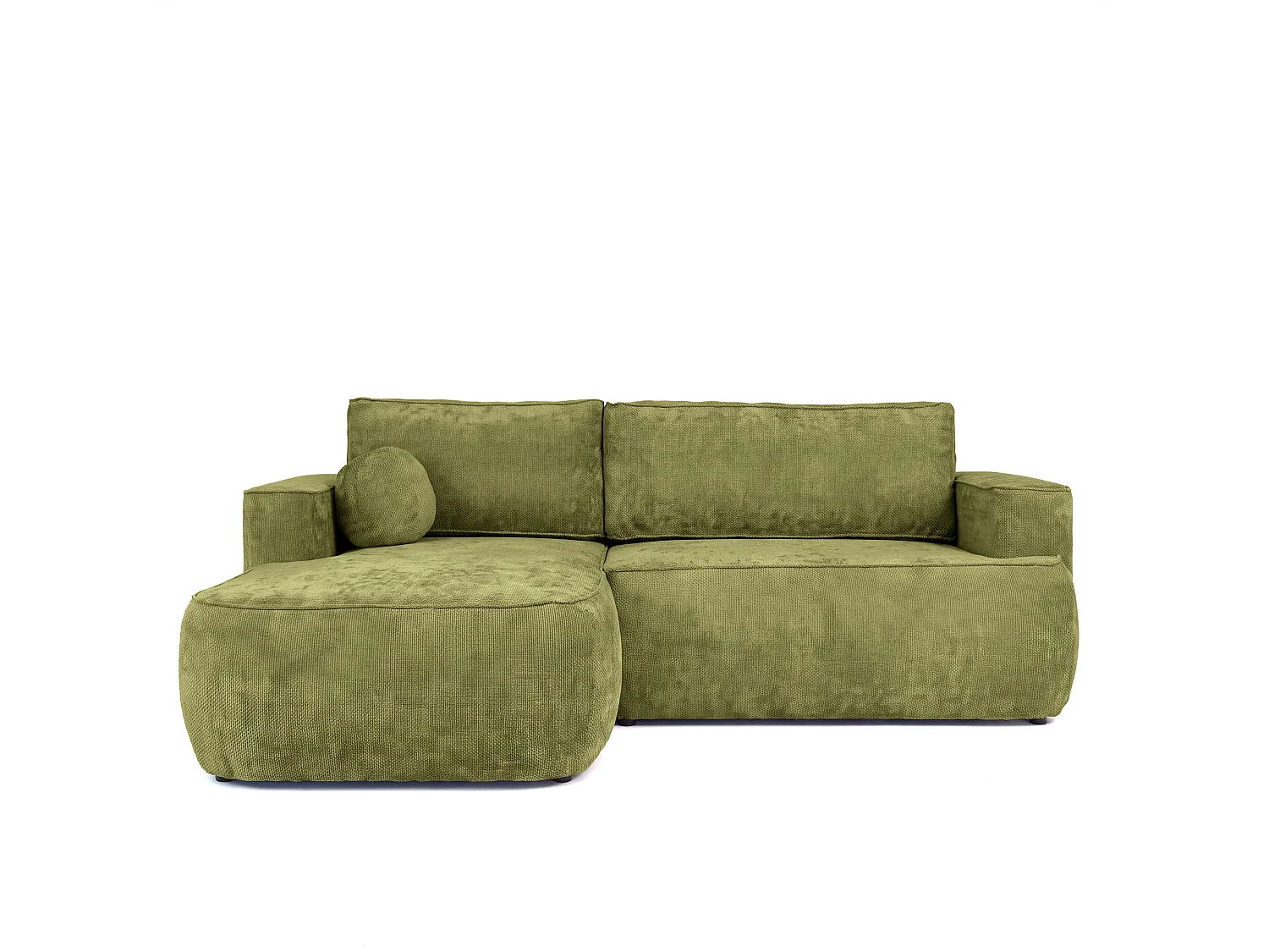 Moon Mini-hoekbank met slaapfunctie, Flow-stof, links, groen (12)