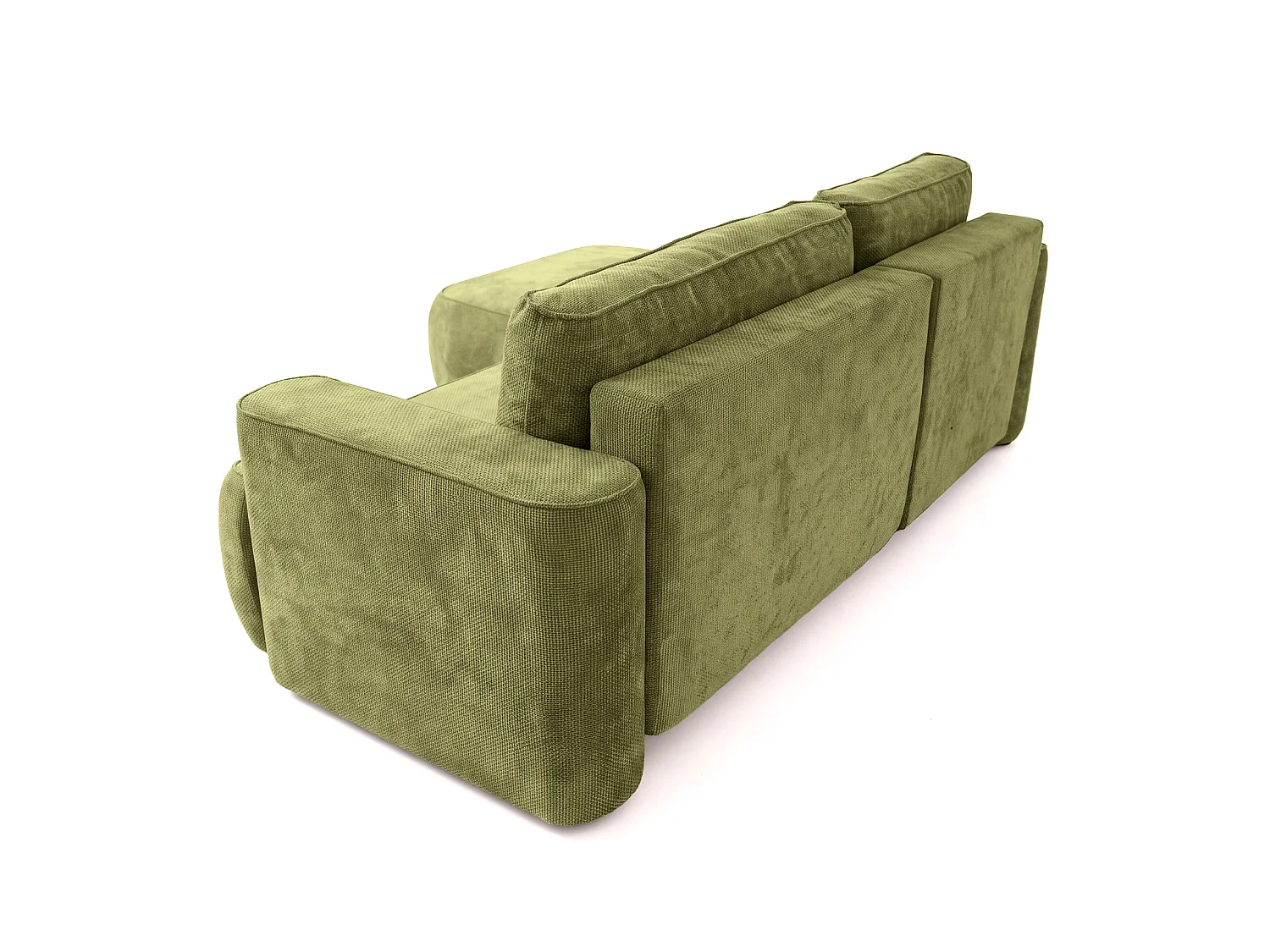 Moon Mini-hoekbank met slaapfunctie, Flow-stof, links, groen (12)