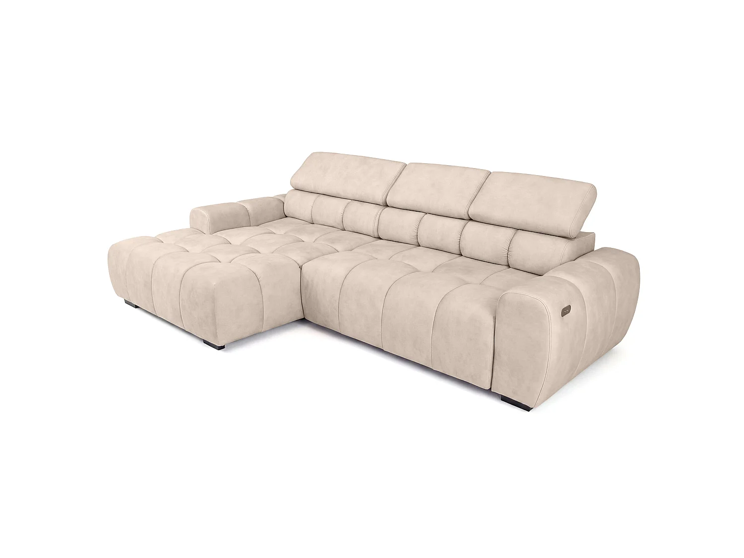 Aldo-hoekbank met slaapfunctie, links, Salvador WR-stof, beige (01)