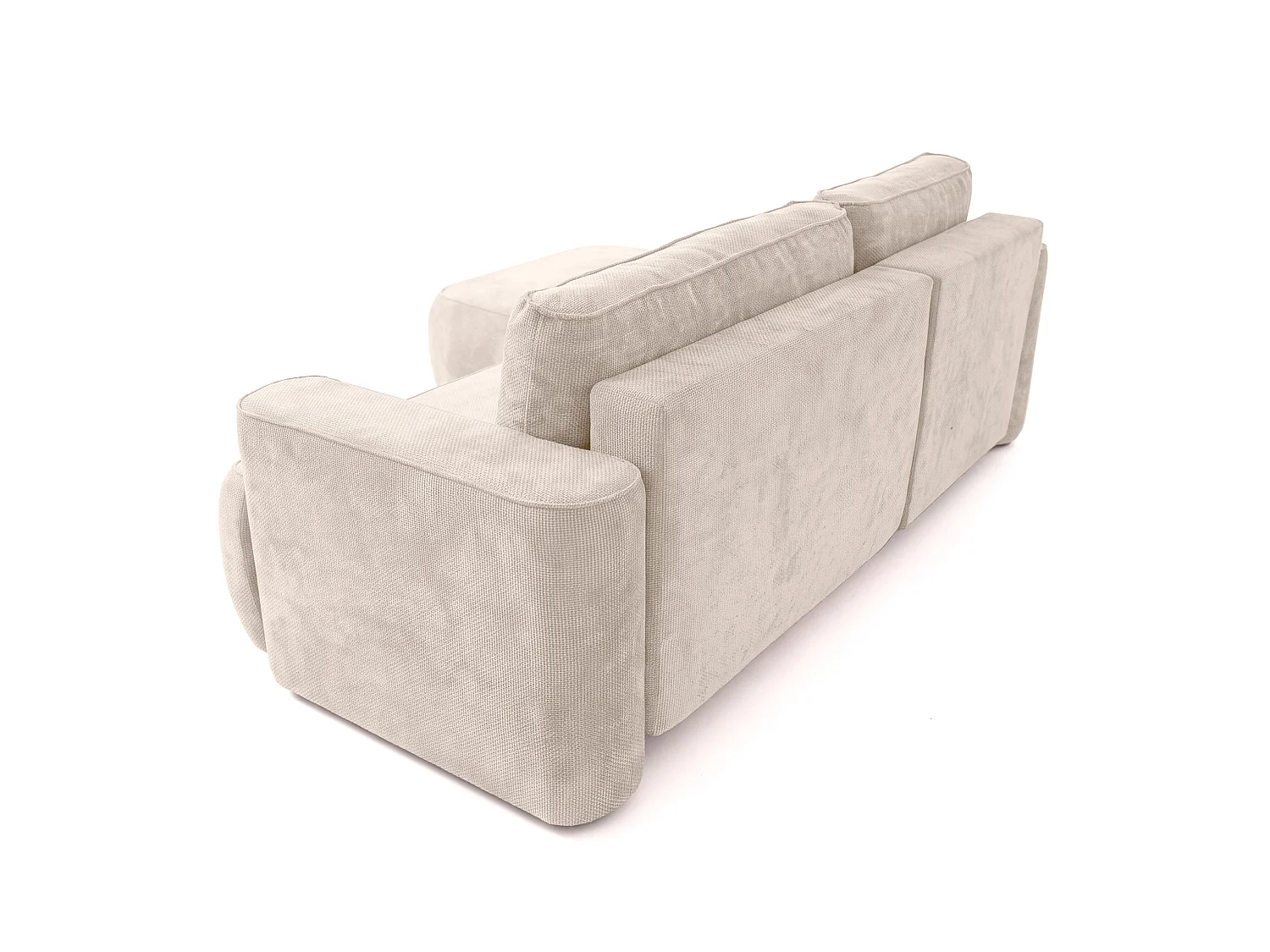 Moon Mini-hoekbank met slaapfunctie, Flow-stof, links, crème (04)