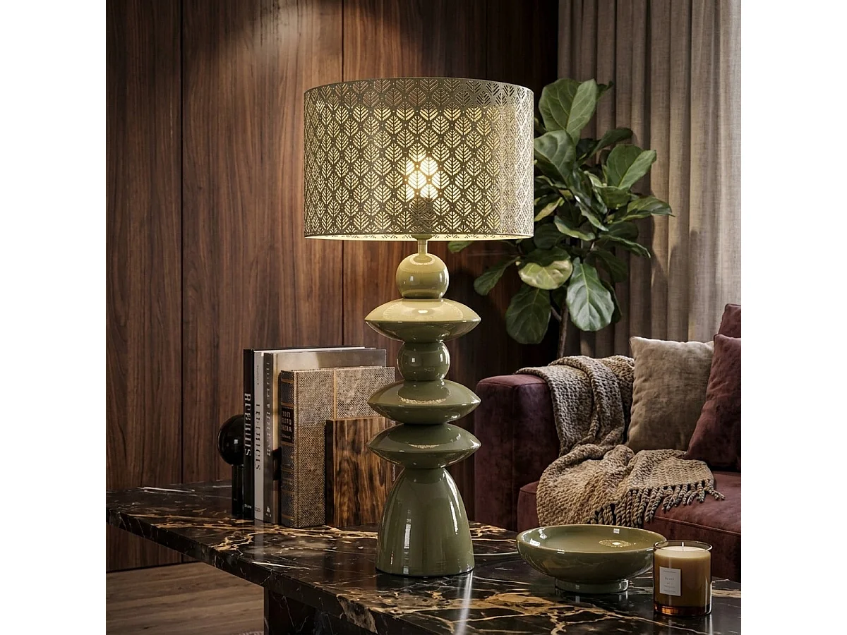 Lampe de table en métal ajouré Seoul Glow