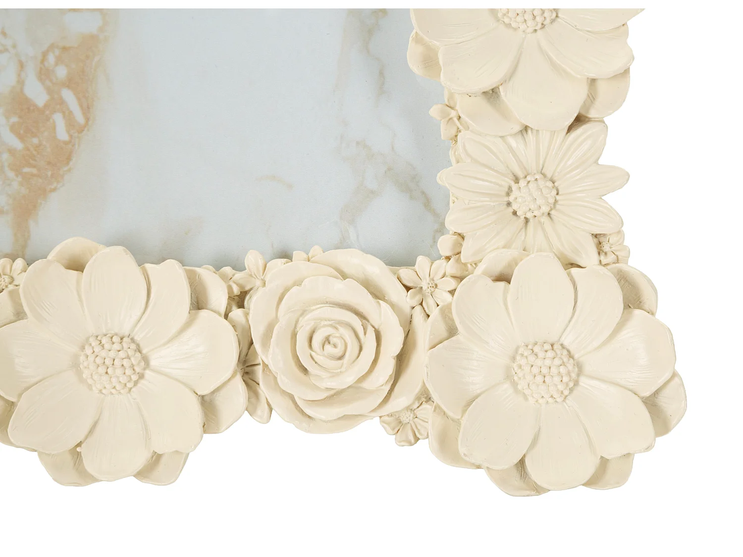 Cornice con fiori in rilievo cm 23,6x2,4x28,9