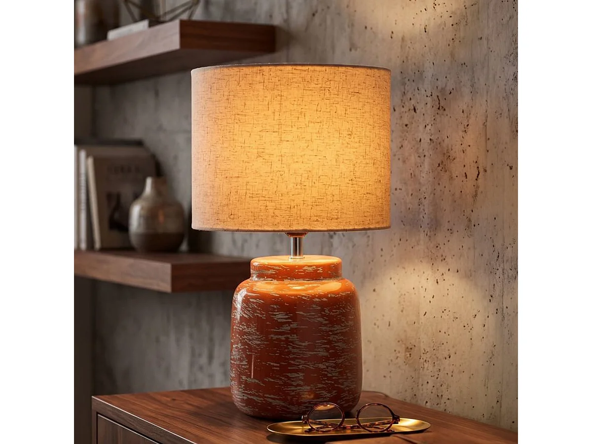 Oranje tafellamp in moderne stijl, ø 27 x 47,5 cm.
