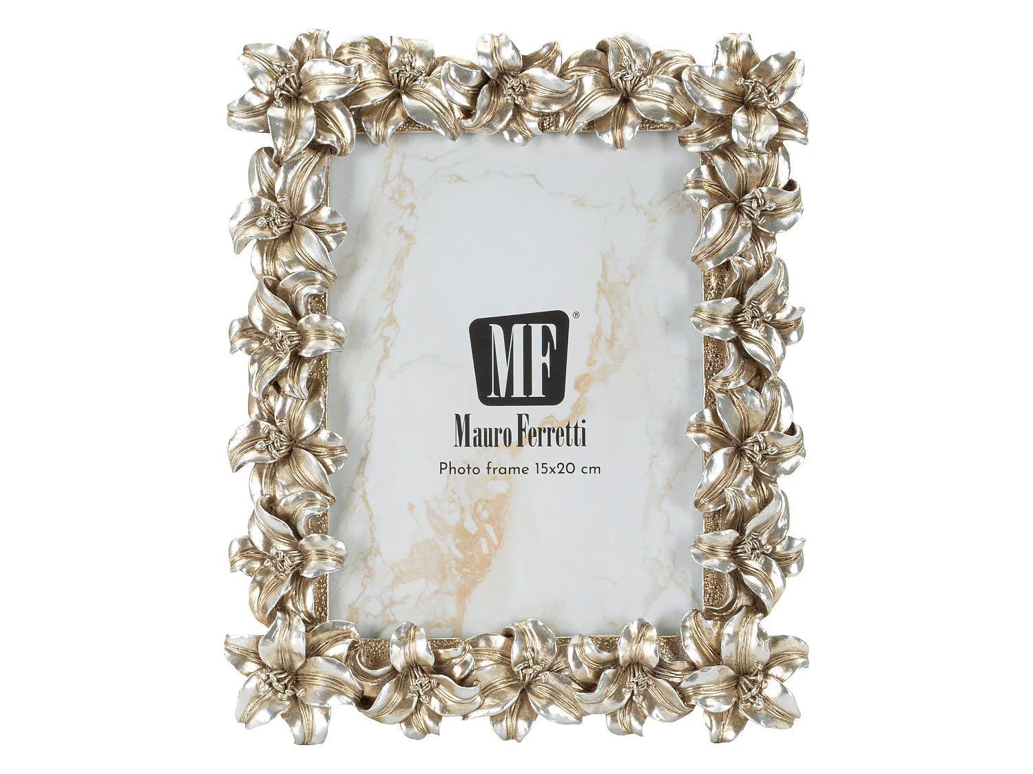 Cornice stile glamour con fiori  cm 22x2,2x27,3