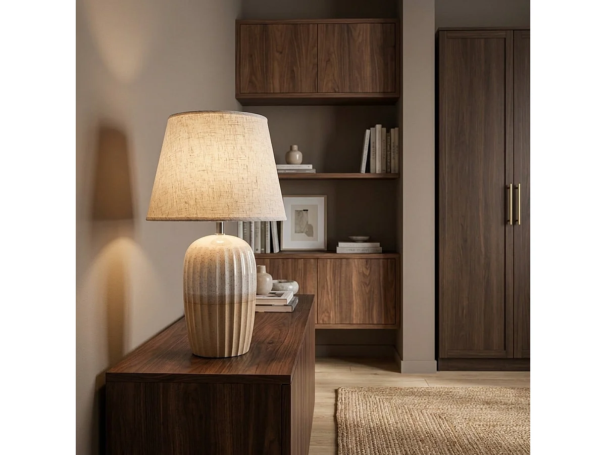 Lampe de table en céramique Japandi Peach Levels Glow