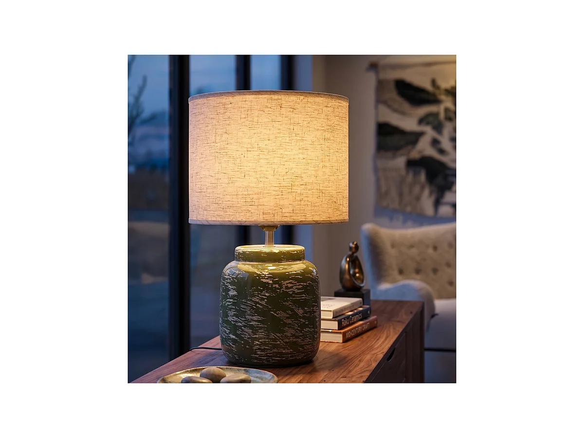 Lampe à Poser en Céramique "Siena" 47cm Vert