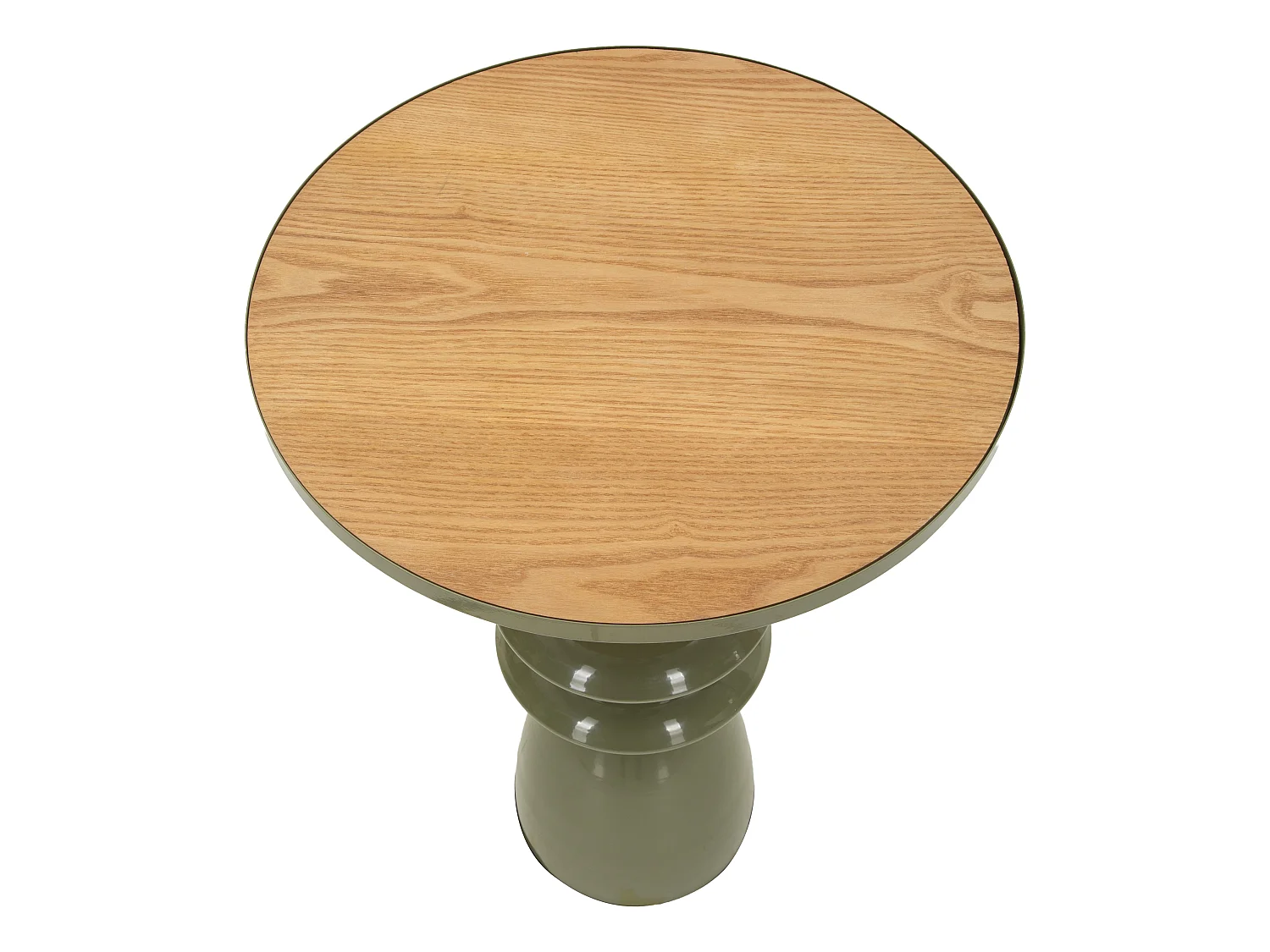 Table en métal avec plateau en bois, ø 45,5 x 63 cm
