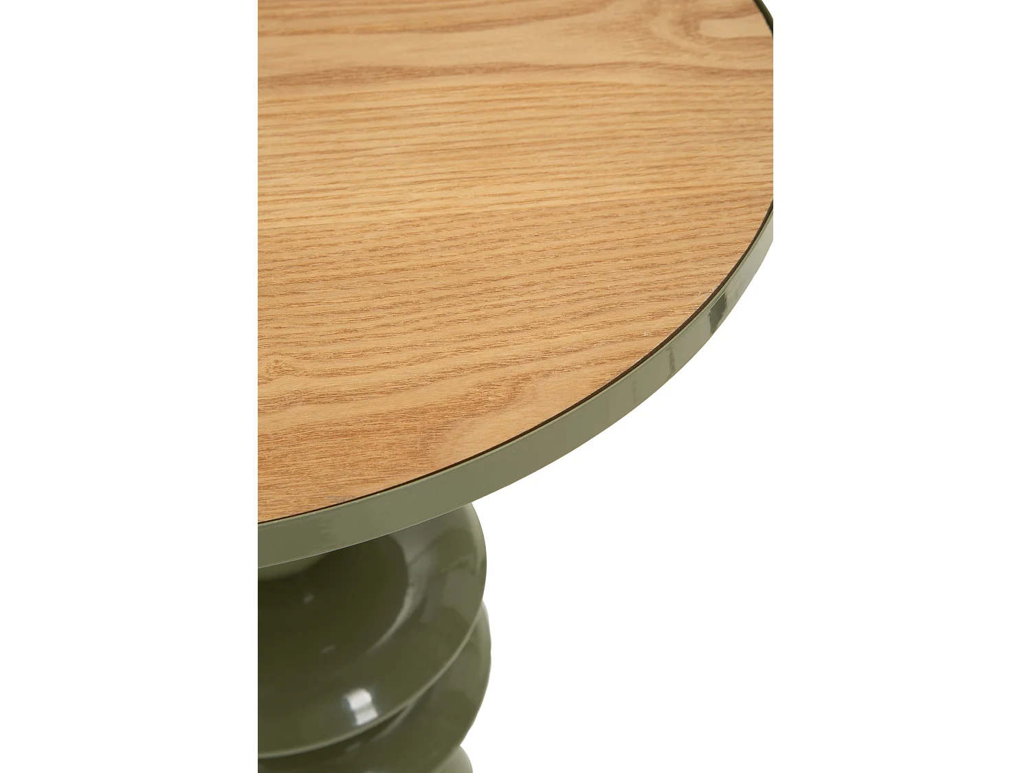 Table en métal avec plateau en bois, ø 45,5 x 63 cm