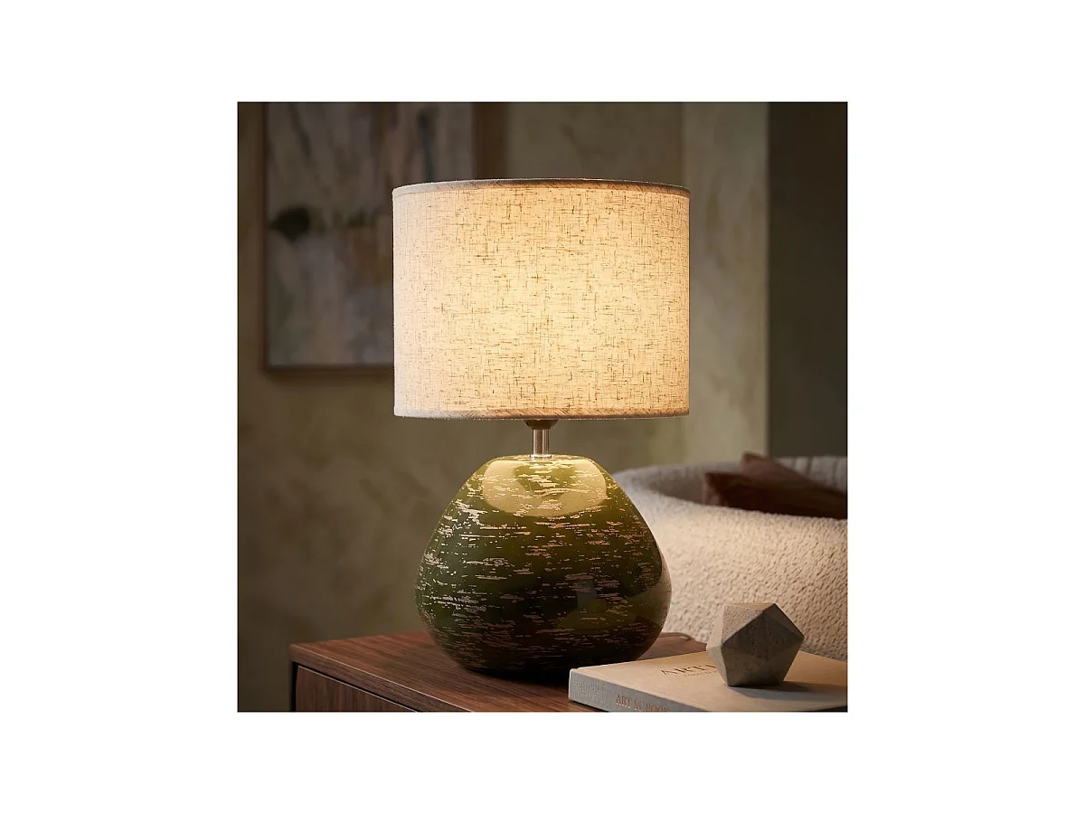 Lampe à Poser en Céramique "Ravenna" 49cm Vert