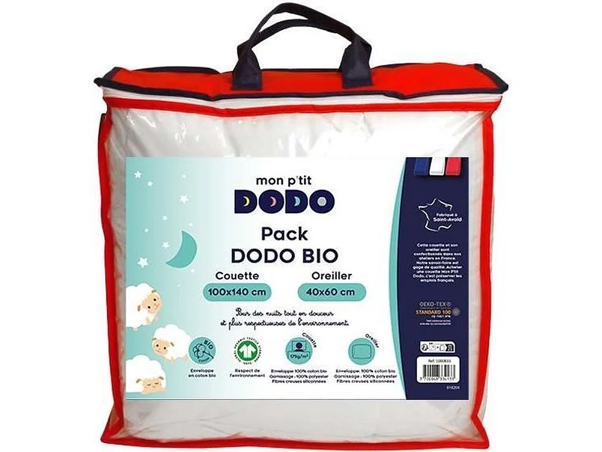 Pack enfant couette et oreiller bio