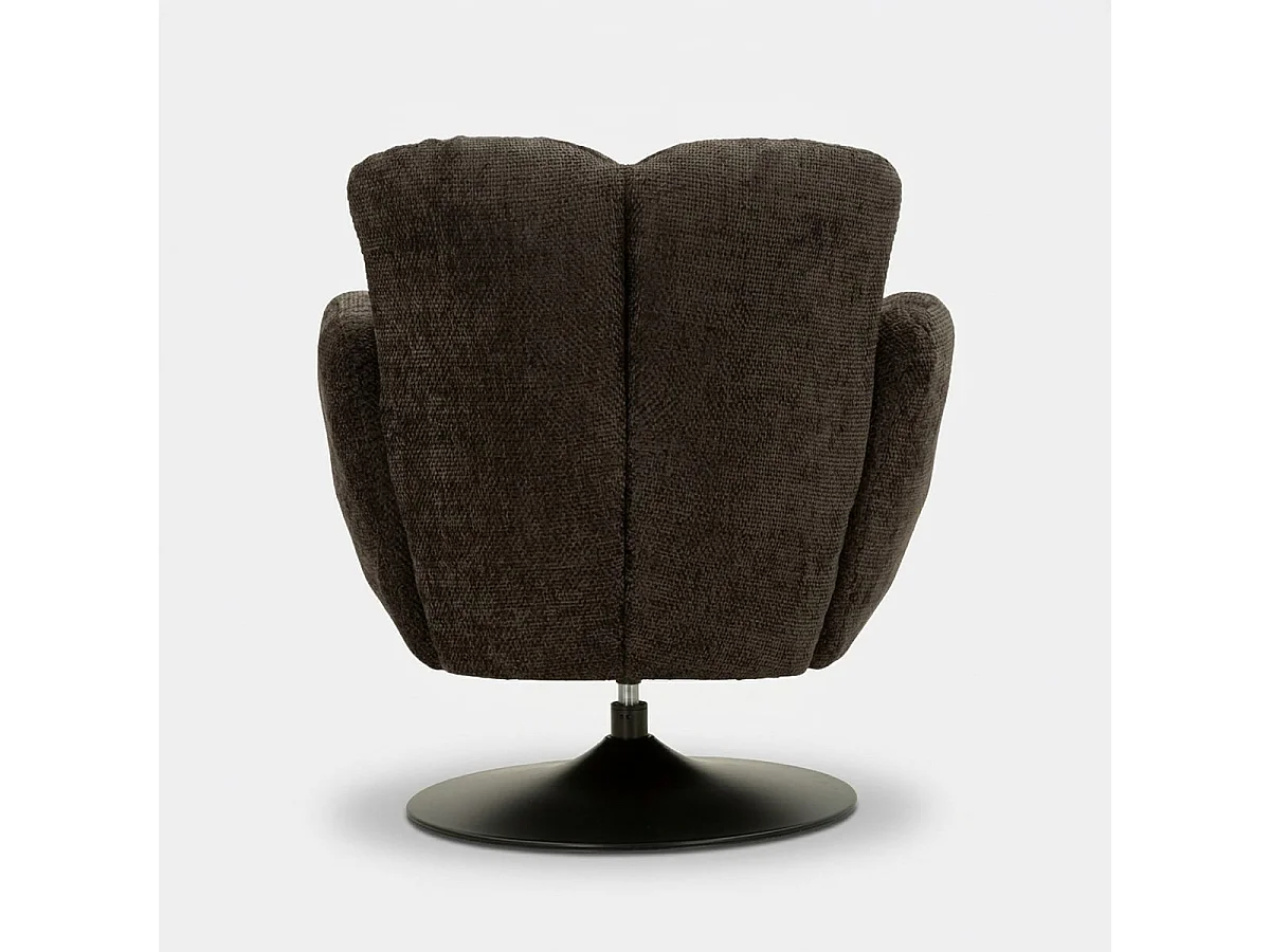 Fauteuil pivotant rétro rembourré de salon Monaco Poise - Noir