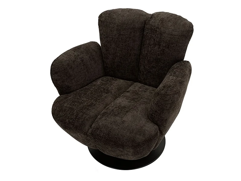Zwarte draaibare fauteuil in retrostijl, 86x77x92 cm
