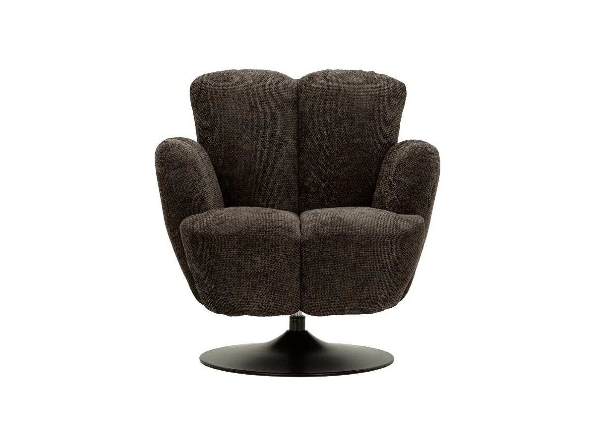 Zwarte draaibare fauteuil in retrostijl, 86x77x92 cm