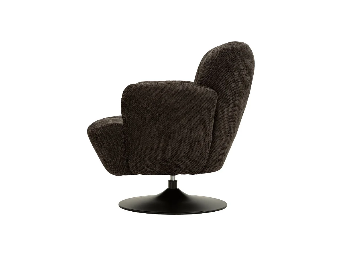 Zwarte draaibare fauteuil in retrostijl, 86x77x92 cm