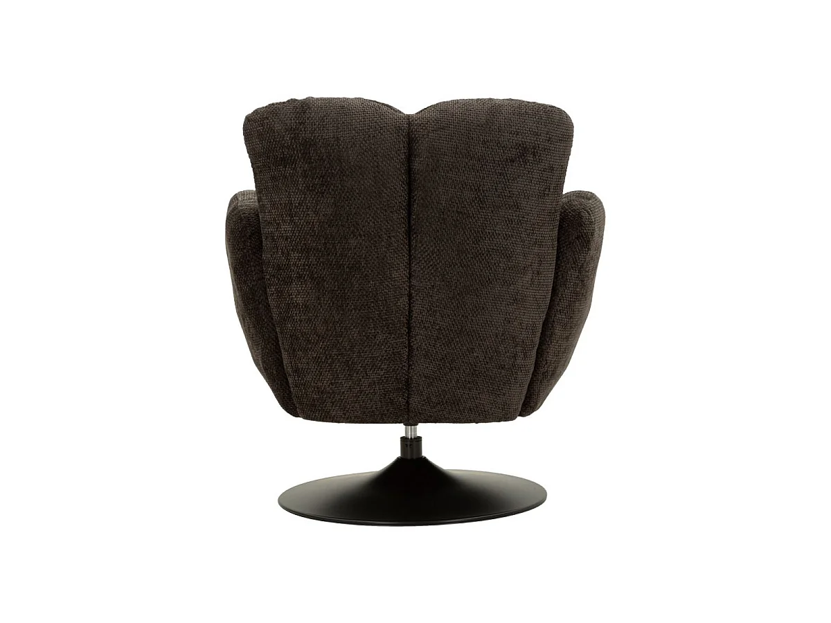 Zwarte draaibare fauteuil in retrostijl, 86x77x92 cm