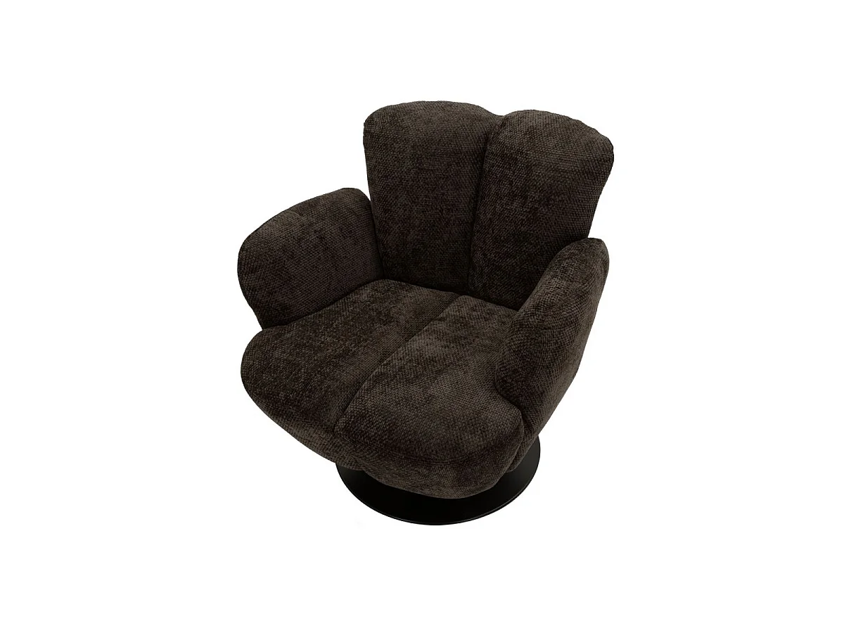 Zwarte draaibare fauteuil in retrostijl, 86x77x92 cm