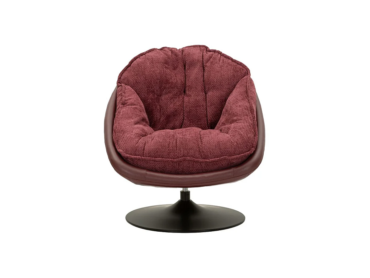Fauteuil Pivotant Capitonné "Conca" 84cm Bordeaux