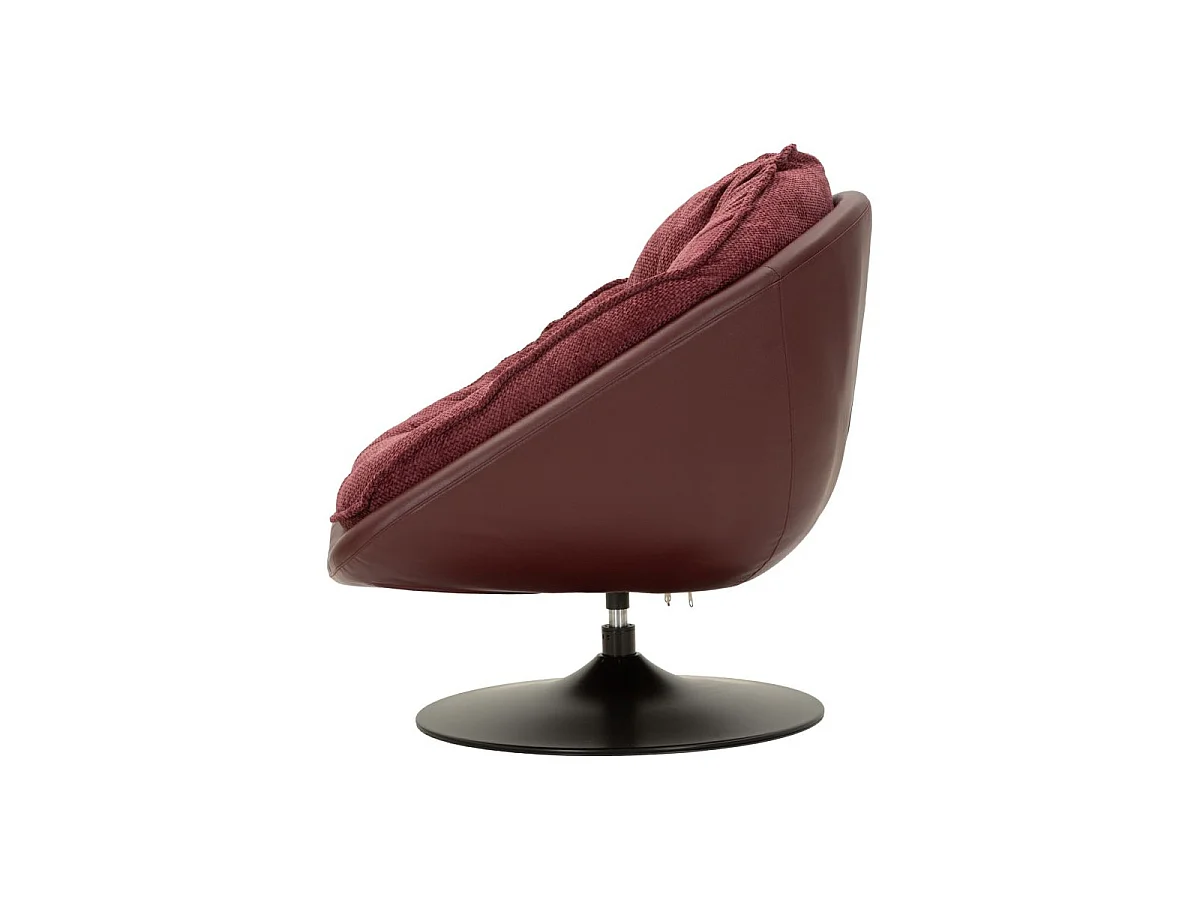 Fauteuil Pivotant Capitonné "Conca" 84cm Bordeaux