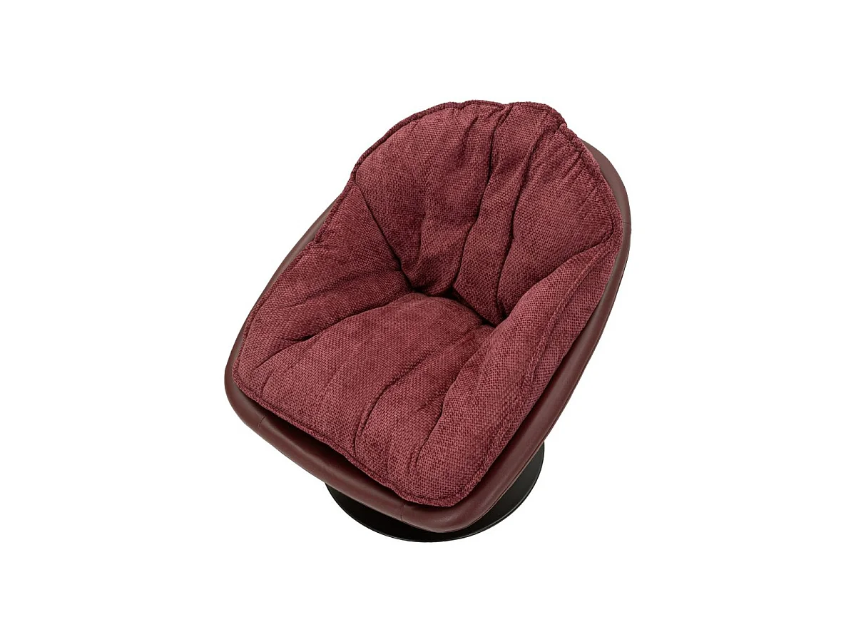 Fauteuil Pivotant Capitonné "Conca" 84cm Bordeaux