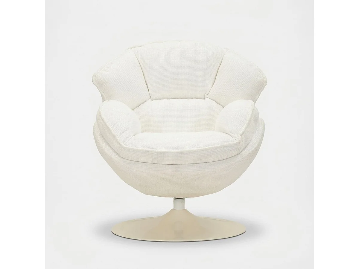 Fauteuil pivotant rétro rembourré pour salon Hamburg Poise - Blanc