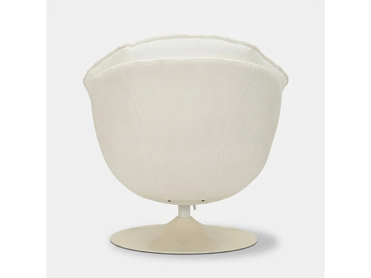 Fauteuil pivotant rétro rembourré pour salon Hamburg Poise - Blanc