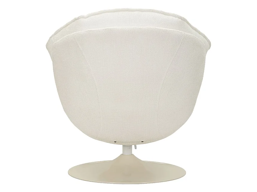 Witte draaibare fauteuil in retrostijl, 85x80x81 cm