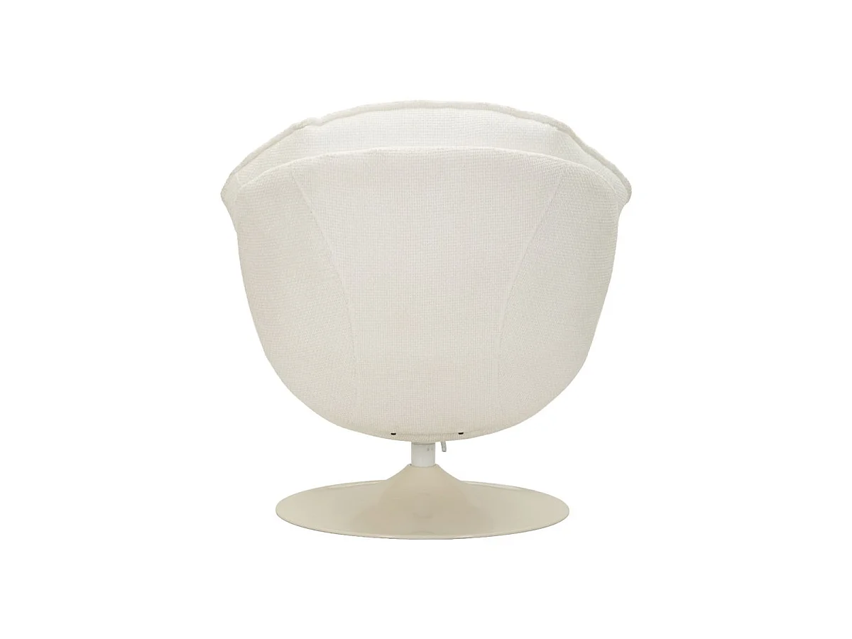 Witte draaibare fauteuil in retrostijl, 85x80x81 cm