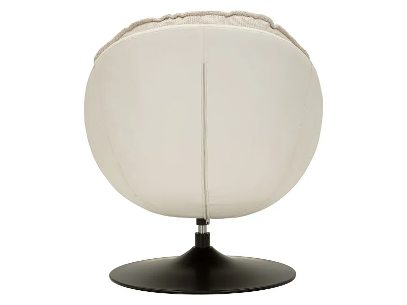 Crèmekleurige draaibare fauteuil in retrostijl, 78x78x84 cm