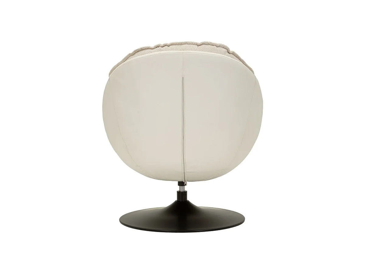 Crèmekleurige draaibare fauteuil in retrostijl, 78x78x84 cm