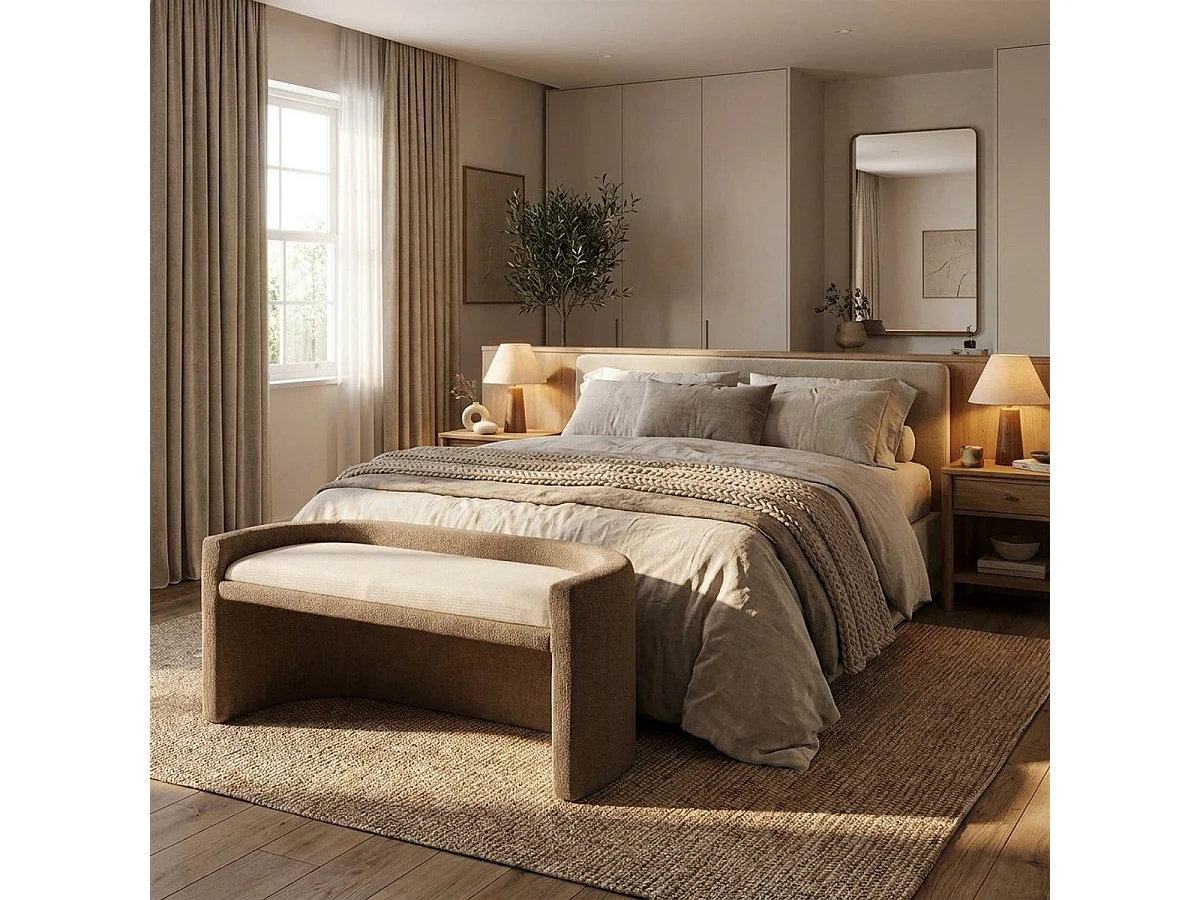 Banc rembourré style nordique pour chambre Vipe Poised Elegance