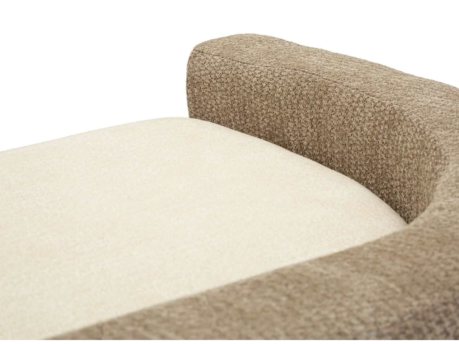 Banc Design Arrondi "Fjord" 124cm Marron & Beige