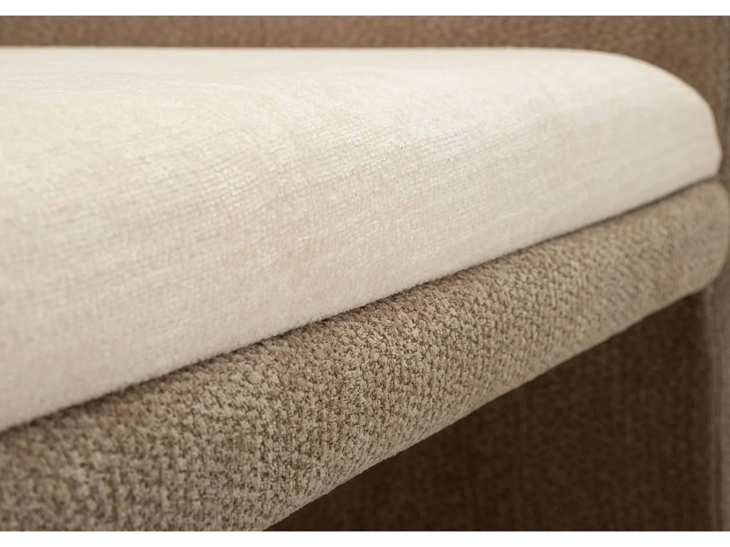 Banc Design Arrondi "Fjord" 124cm Marron & Beige