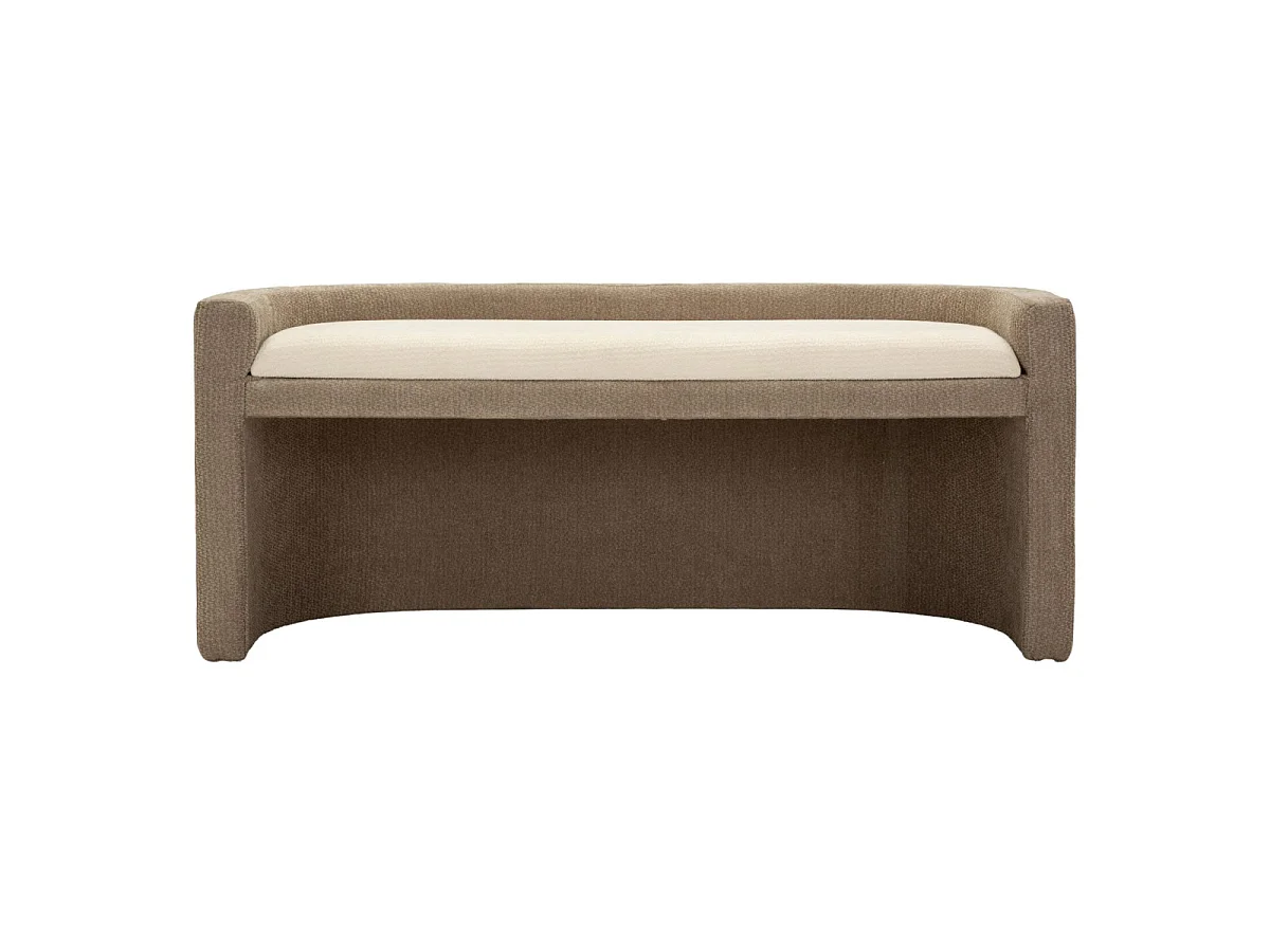 Banc Design Arrondi "Fjord" 124cm Marron & Beige