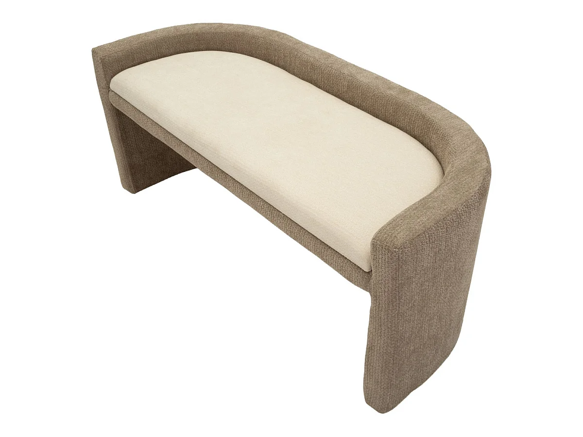 Banc Design Arrondi "Fjord" 124cm Marron & Beige