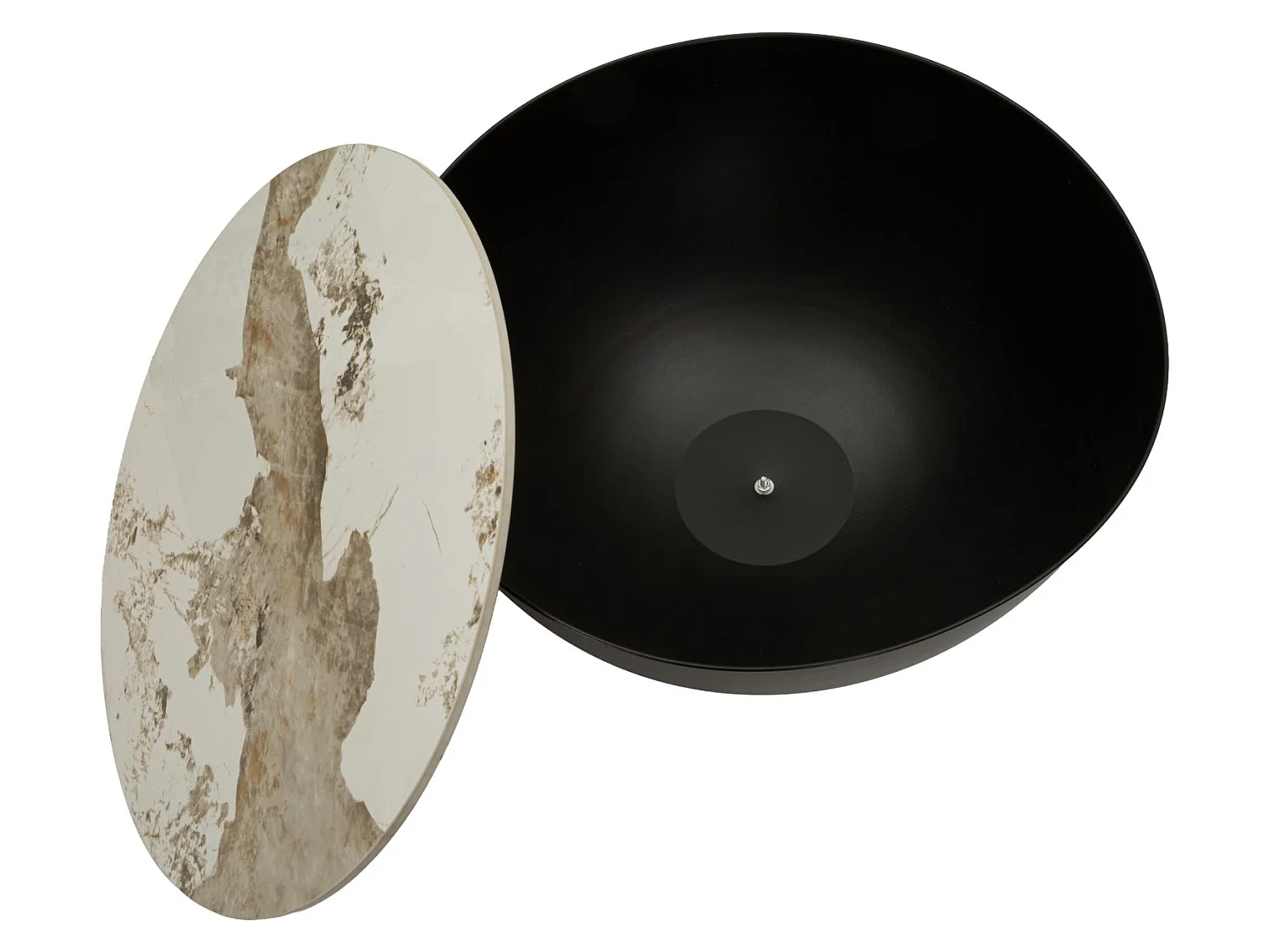 Table Basse Coffre Effet Marbre "Ony" 73cm Marron